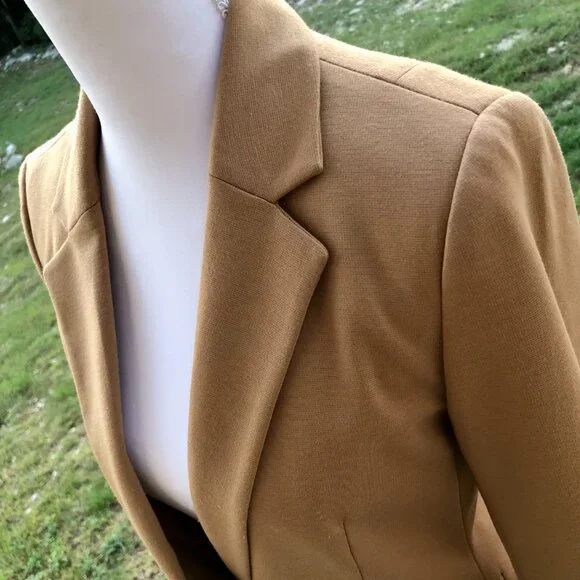 Tan Blazer Womens Small Long Sleeve Forever 21 Work Office Business Casual Fall - Picture 6 of 16